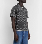The Workers Club - Camp-Collar Printed Cotton Shirt - Black