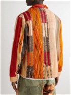King Kennedy Rugs - Upcycled Patchwork Wool-Jacquard Chore Jacket - Orange