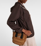 Moncler Caradoc Micro suede top-handle bag