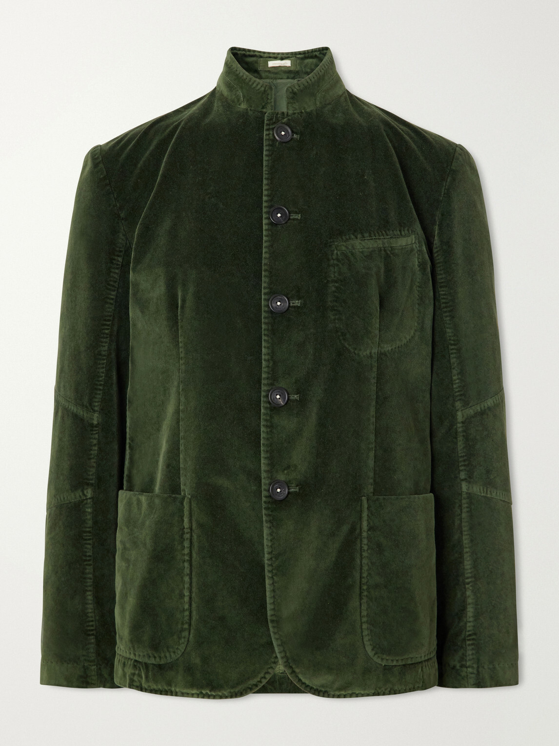 Massimo Alba - Gstaad Panelled Cotton-Velvet Jacket - Green