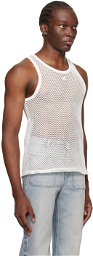 Courrèges Off-White Embroidered Tank Top