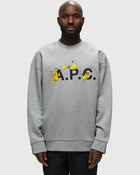 A.P.C. Sweat Pokémon Pikachu H Grey - Mens - Sweatshirts