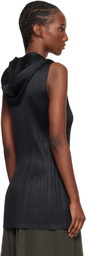 PLEATS PLEASE ISSEY MIYAKE Black Monthly Colors April Hooded Long Vest