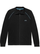 Hugo Boss - Logo-Embroidered Stretch-Cotton Jersey Track Jacket - Black