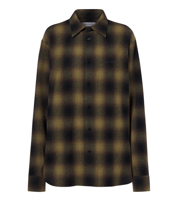 Photo: Balenciaga Checked wool-blend flannel overshirt
