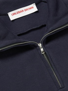 Orlebar Brown - Muir Cotton-Blend Piqué Half-Zip Sweatshirt - Blue