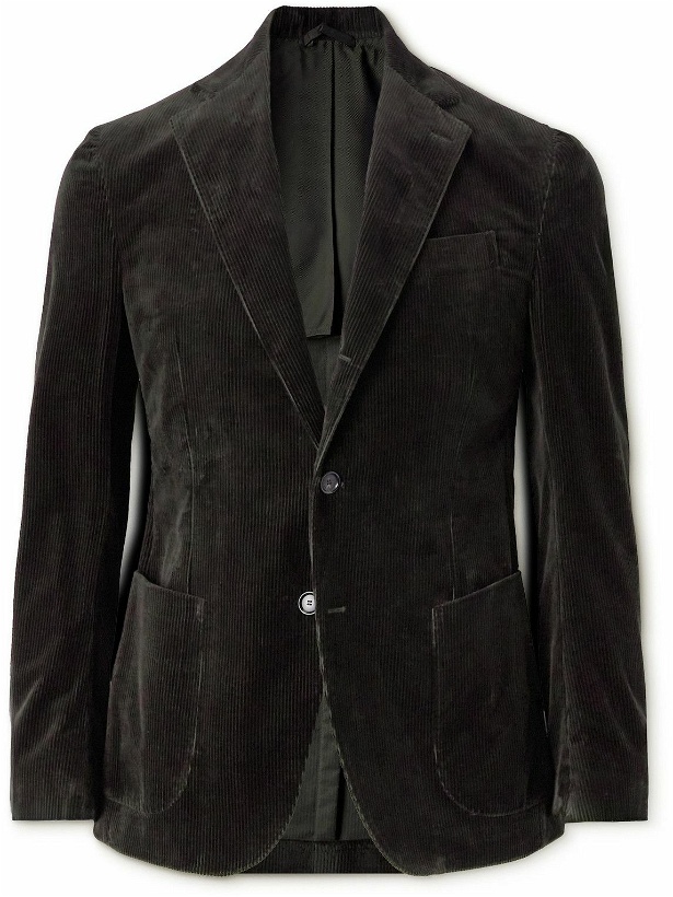 Photo: De Petrillo - Slim-Fit Cotton Corduroy Suit Jacket - Brown