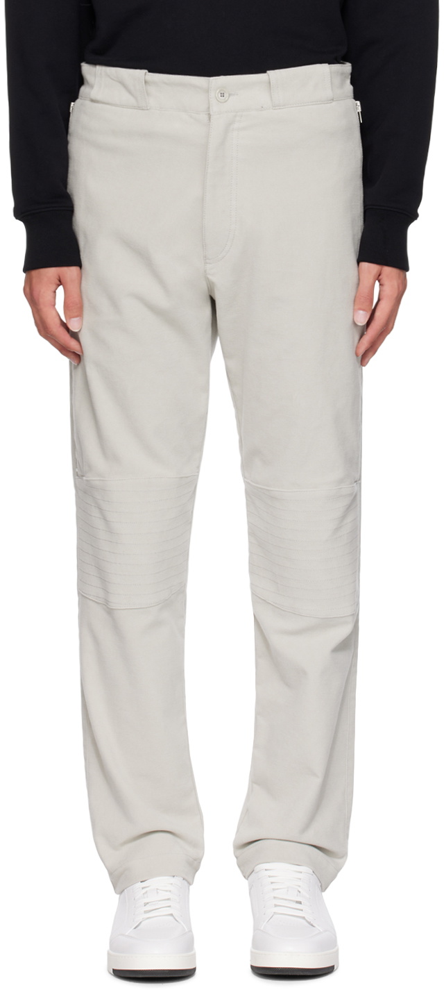 Moschino Gray Zip Trousers