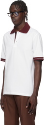 Ferragamo White Color Block Polo