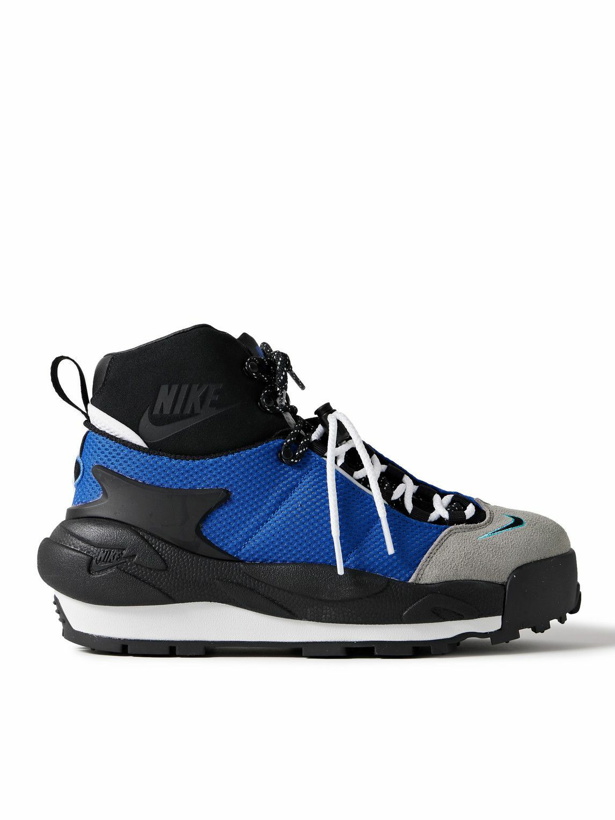 Photo: Nike - sacai Magmascape Suede-Trimmed Quilted Mesh High-Top Sneakers - Blue