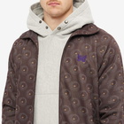 Needles Men's Poly Jacquard Patterned Track Jacket in Brown