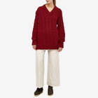 Daniëlle Cathari Women's x Woolrich Oversized Cable Knit in Dark Red