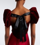 Rodarte Silk satin and velvet midi dress