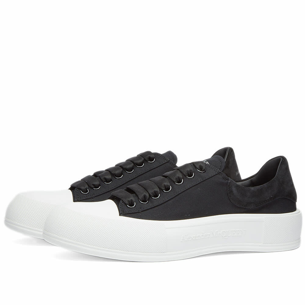 Alexander McQueen Men's Plimsole Sneakers in Black/White Alexander McQueen