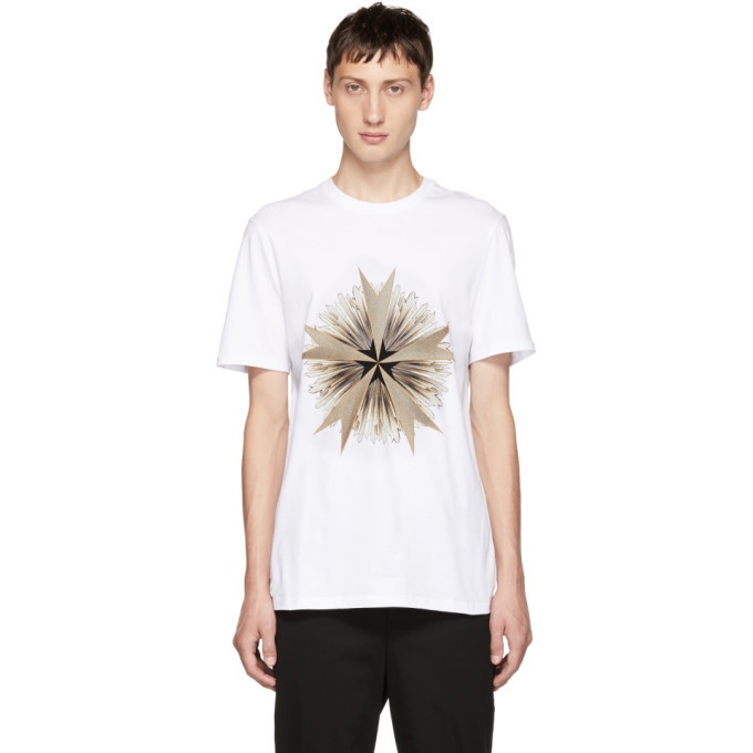 Photo: Neil Barrett White Cross Floral Golden Aura T-Shirt