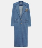 Giuseppe di Morabito Floral-appliqué denim coat