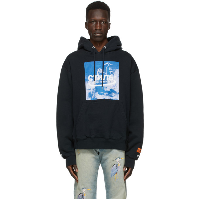 Photo: Heron Preston Black and Blue Heron Hoodie