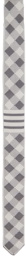 Thom Browne Grey & White Silk Gingham 4-Bar Tie