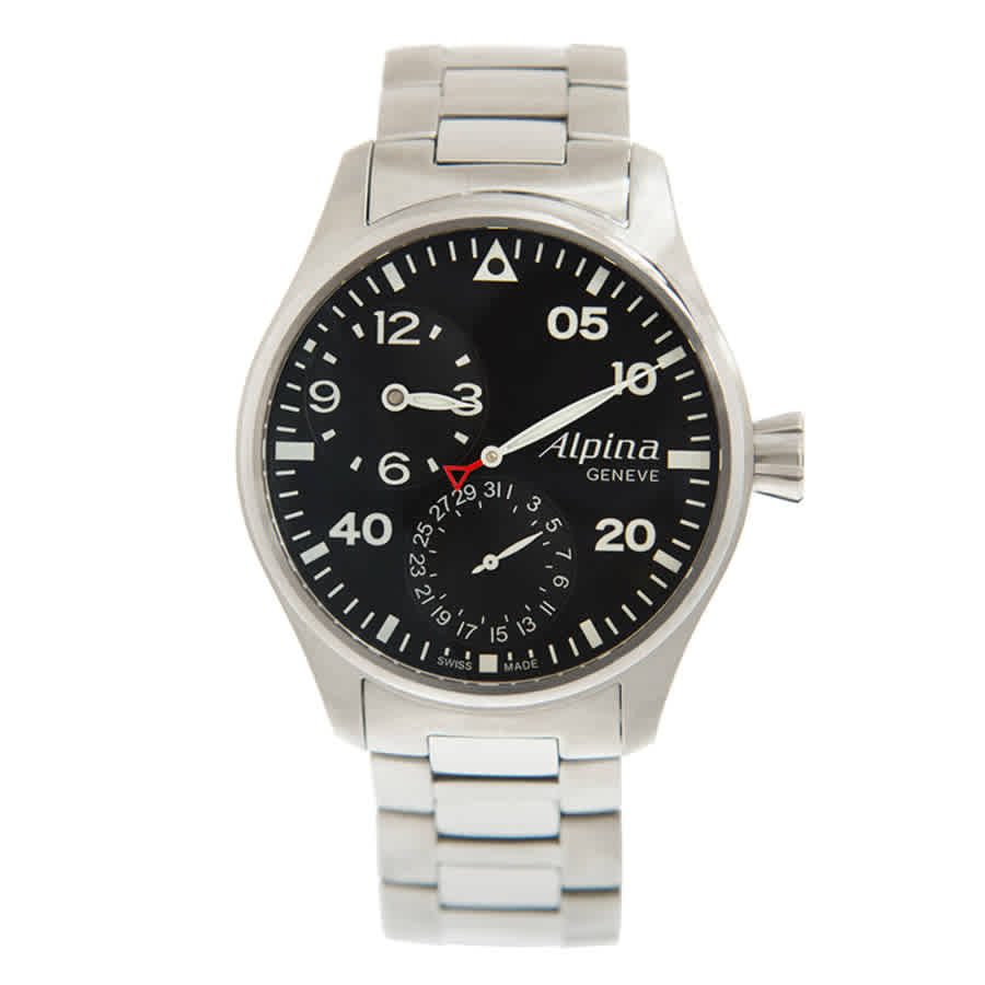 Alpina Automatic Black Dial Black Leather Mens Watch AL-950B4S6B