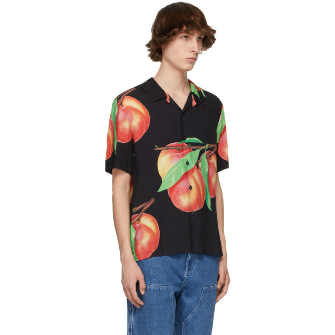 Stussy Black Peach Pattern Short Sleeve Shirt Stussy