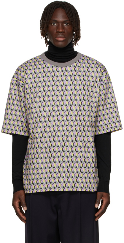 Photo: Dries Van Noten Multicolor Double Layer Supima Cotton T-Shirt