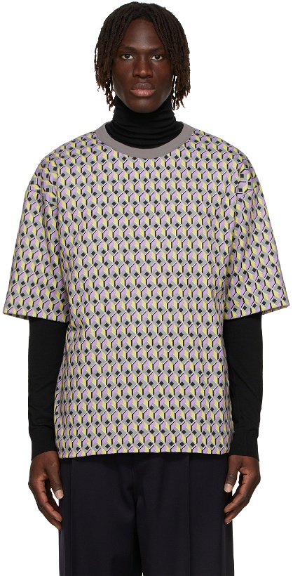 Photo: Dries Van Noten Multicolor Double Layer Supima Cotton T-Shirt