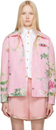 Anna Sui Pink Cabbage Rose Taffeta Jacket