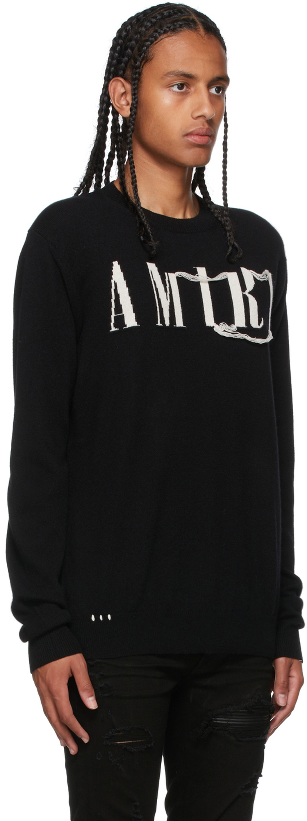 AMIRI Black Cashmere Logo Sweater Amiri
