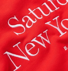 Saturdays NYC - Bowery Miller Logo-Embroidered Loopback Cotton-Jersey Sweatshirt - Men - Red