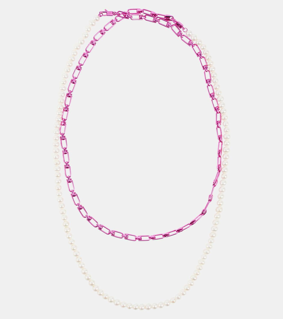 Eéra Double Reine sterling silver and pearl necklace