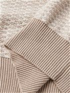 Canali - Textured-Knit Cotton-Blend Sweater - Neutrals
