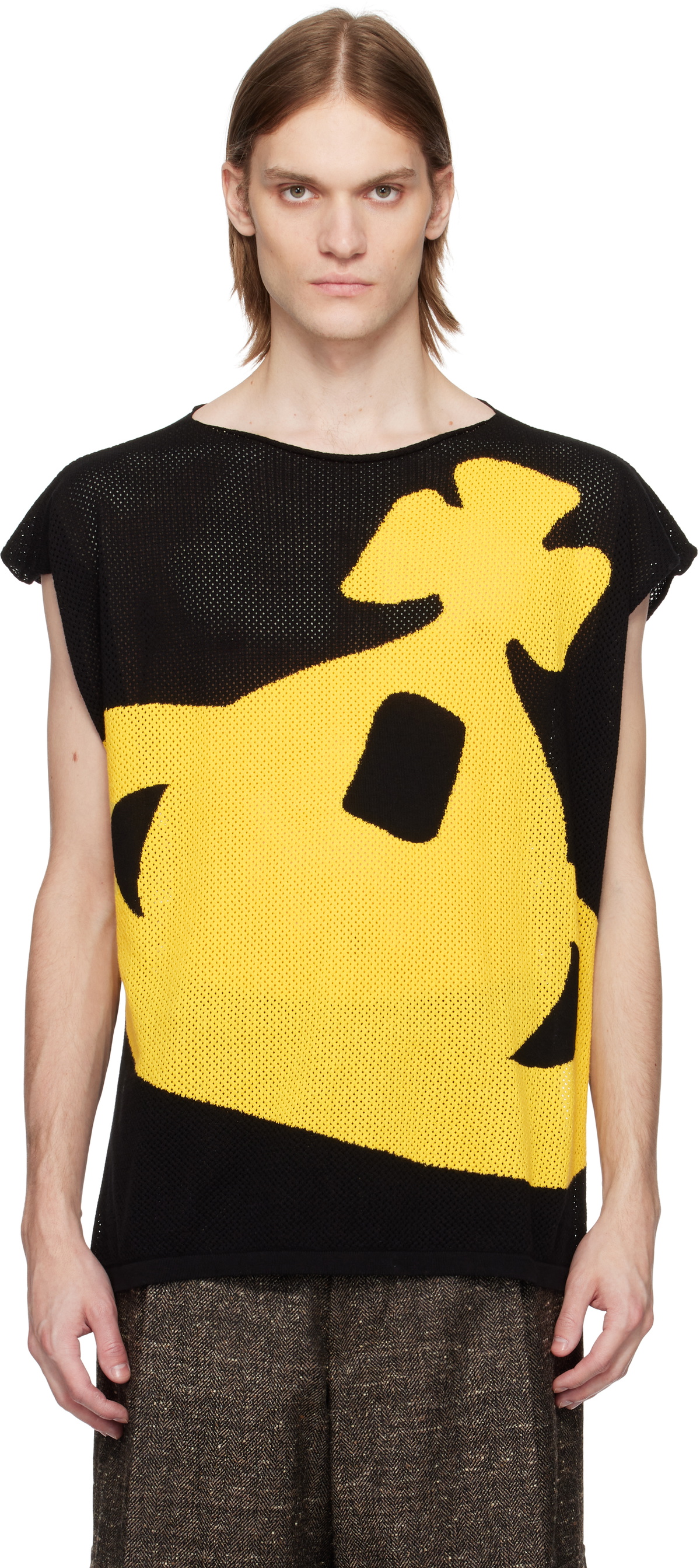Vivienne Westwood Black Intarsia Pixel Orb Tank Top Vivienne