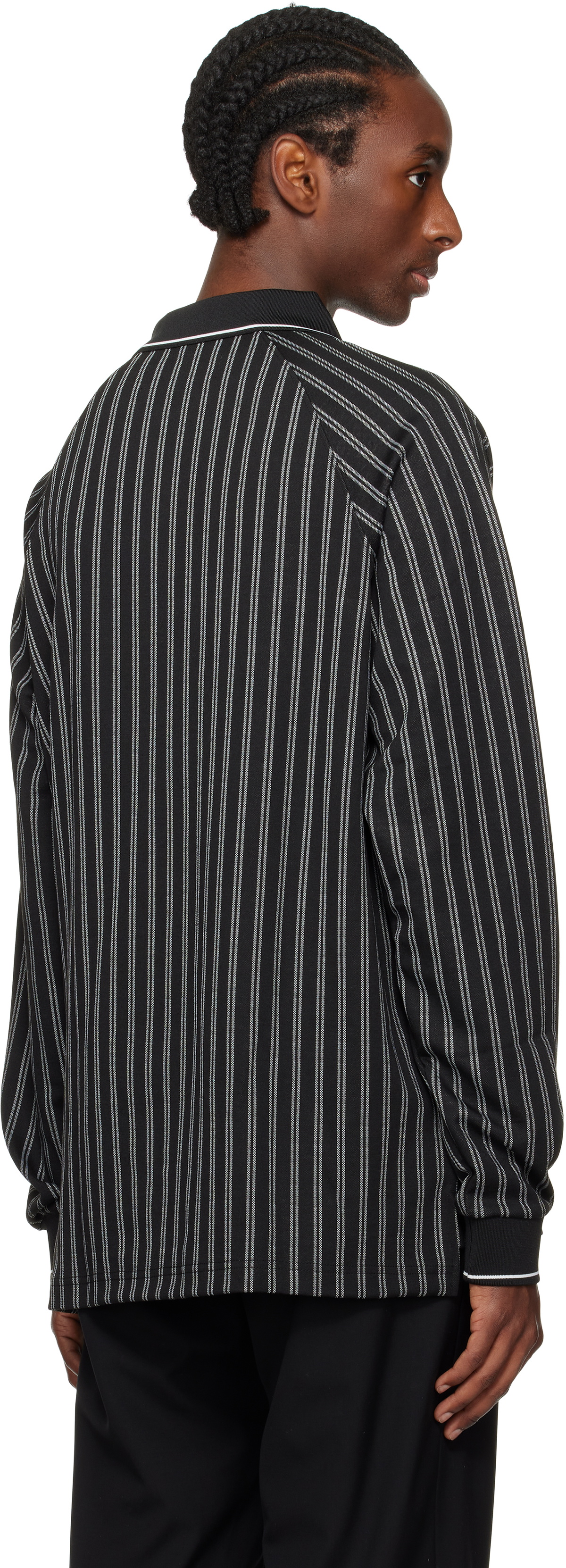 Metalwood Studio Black Ribbed LS Polo
