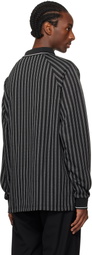 Metalwood Studio Black Ribbed LS Polo