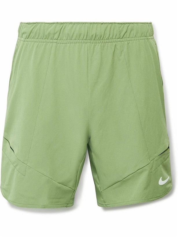 Photo: Nike Tennis - NikeCourt ADV Straight-Leg Dri-FIT Tennis Shorts - Green