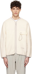 and wander Off-White Wool Fleece Cardigan