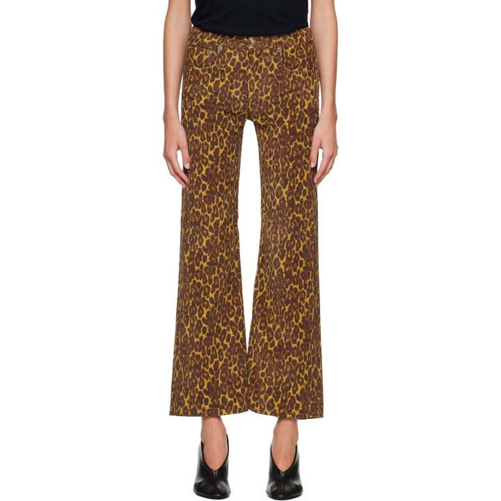 Photo: R13 Brown Joan Cropped Flare Jeans