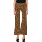 R13 Brown Joan Cropped Flare Jeans