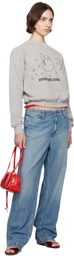 Re/Done Gray Classic 'Snoopy Moon' Sweatshirt