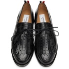 Thom Browne Black Perforated Kilted Loafers