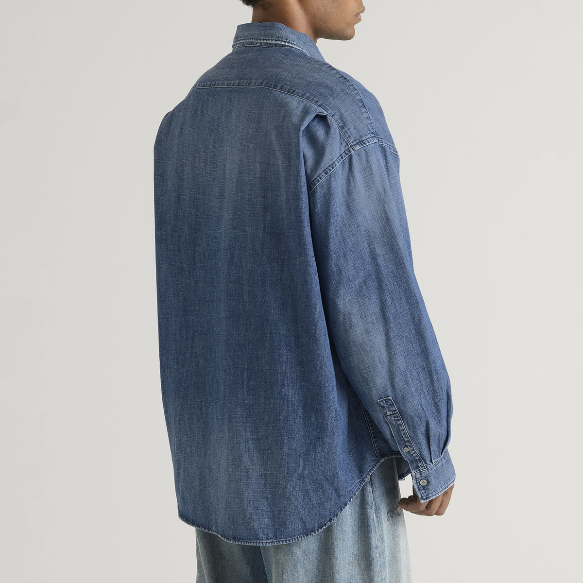 Acne Studios Men's Setar Easy Blue Denim Shirt in Mid Blue