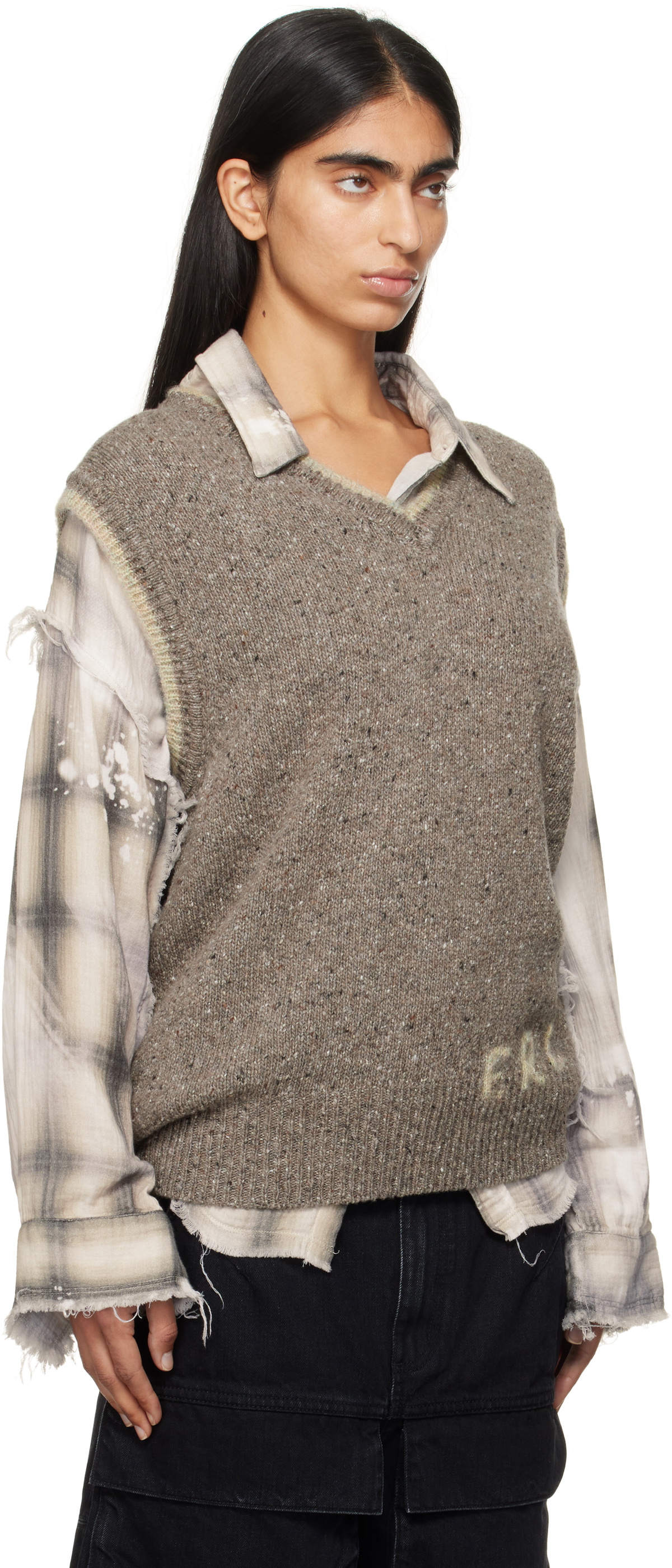 ERL Gray 'ERL' Knit Vest