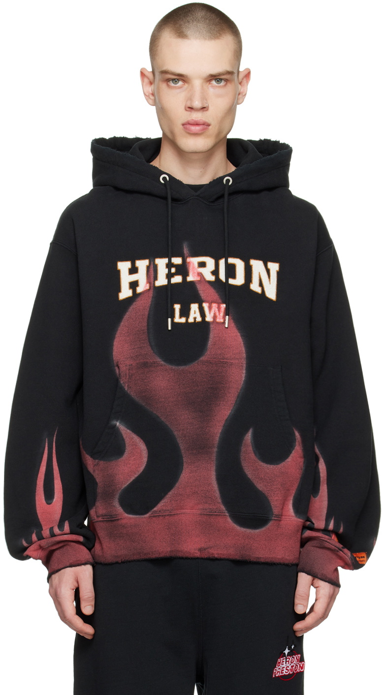 Heron Preston Black 'Law Flames' Hoodie Heron Preston