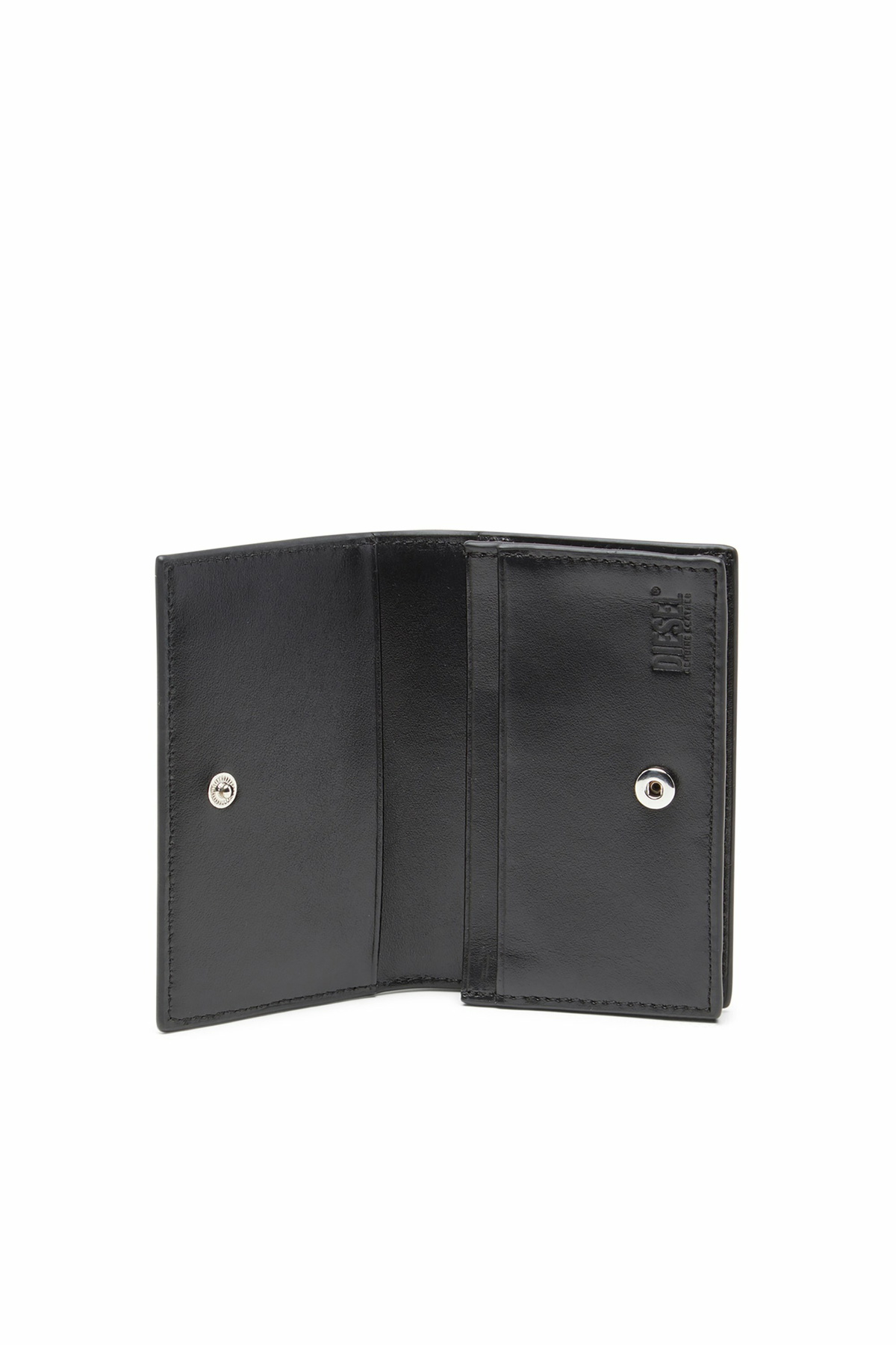Diesel Leather card holder with enamelled Oval D - Card cases Womens in Black