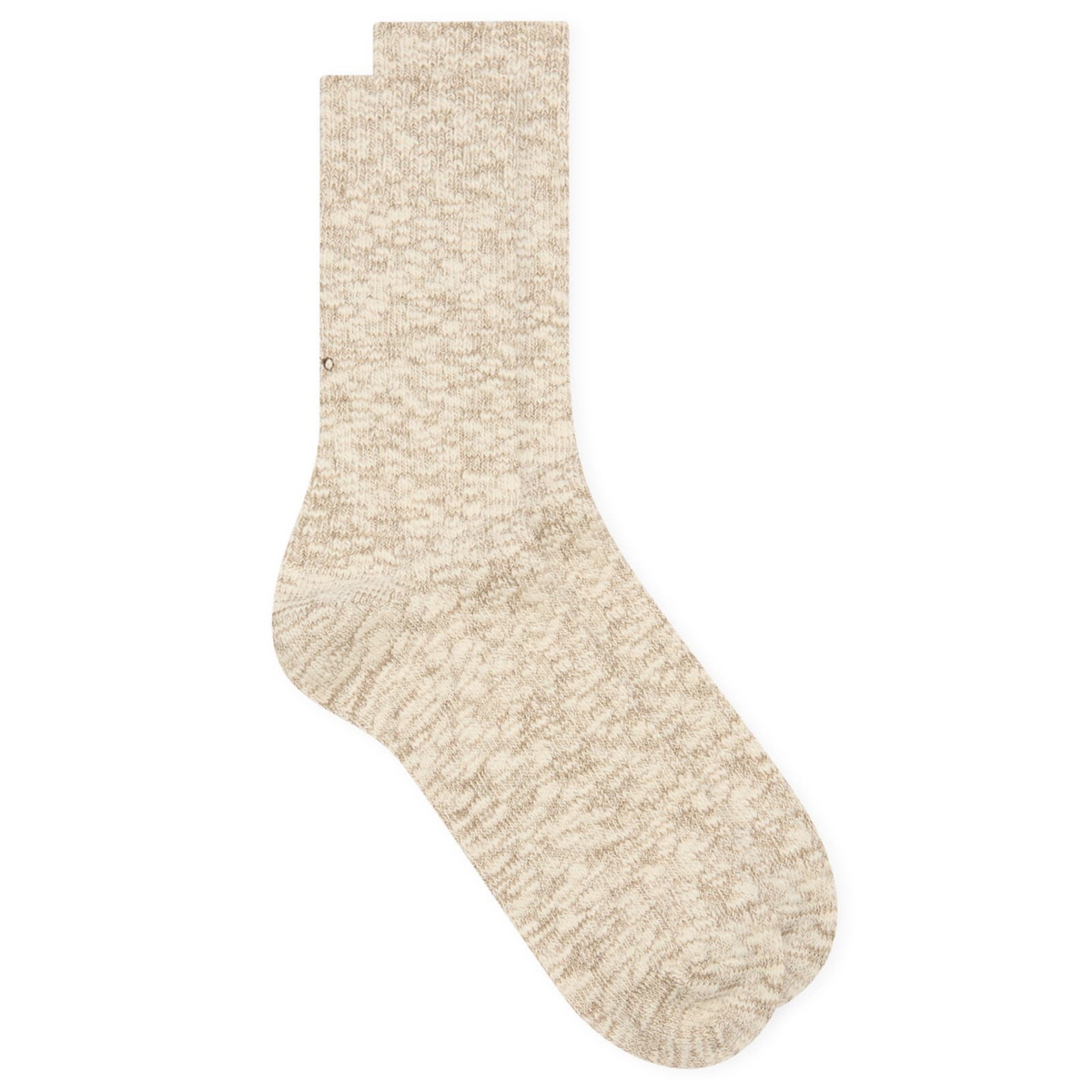 RoToTo Organic Cotton Slub Crew Sock in Mocha