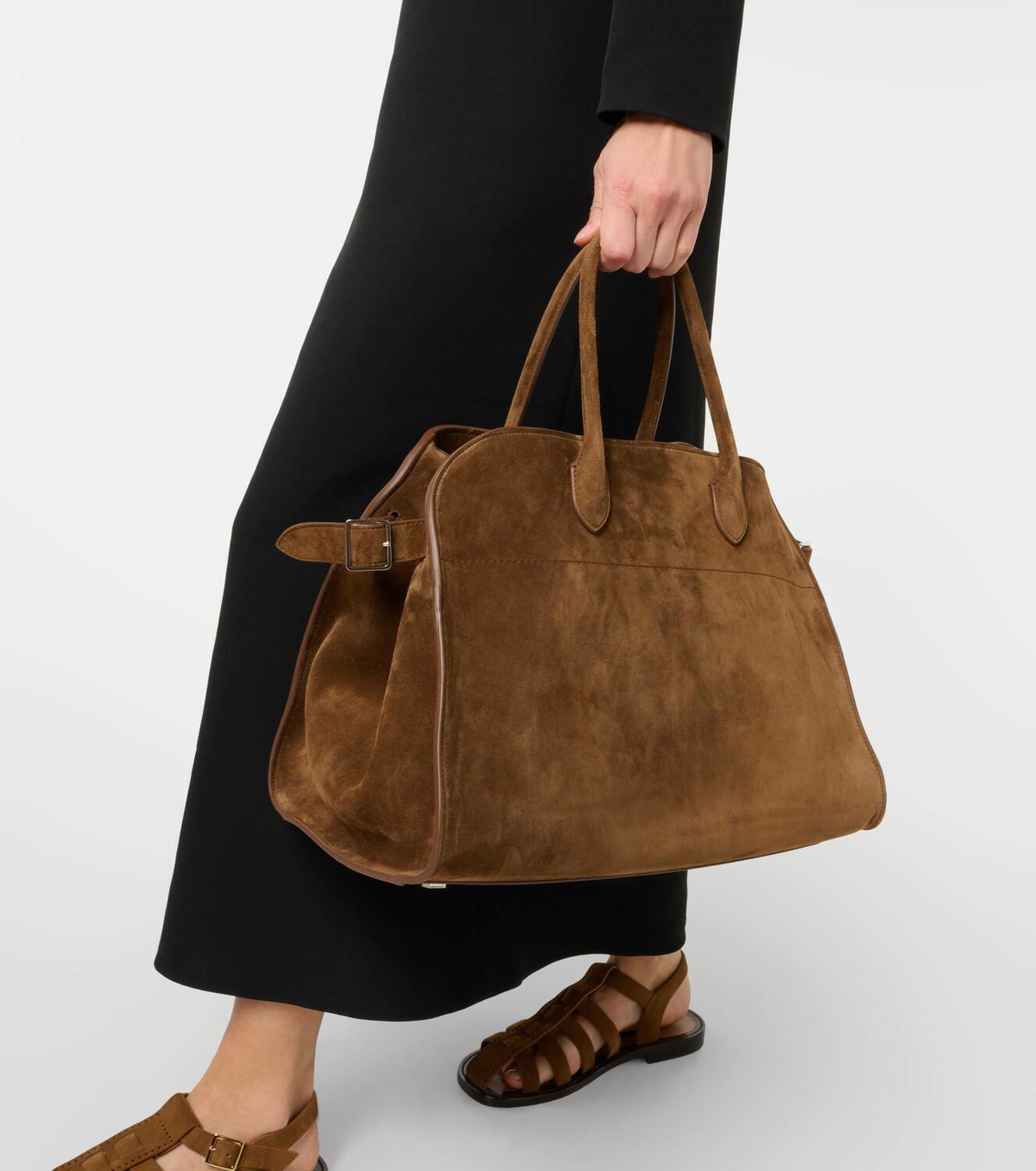 The Row Soft Margaux 15 suede tote bag The Row