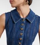Self-Portrait Broderie anglaise denim minidress