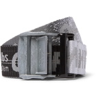 Off-White - 3.5cm Tonal-Grey Industrial Logo-Jacquard Webbing Belt - Charcoal