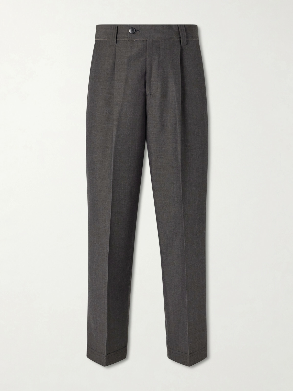 mfpen - Straight-Leg Pleated Wool Trousers - Gray
