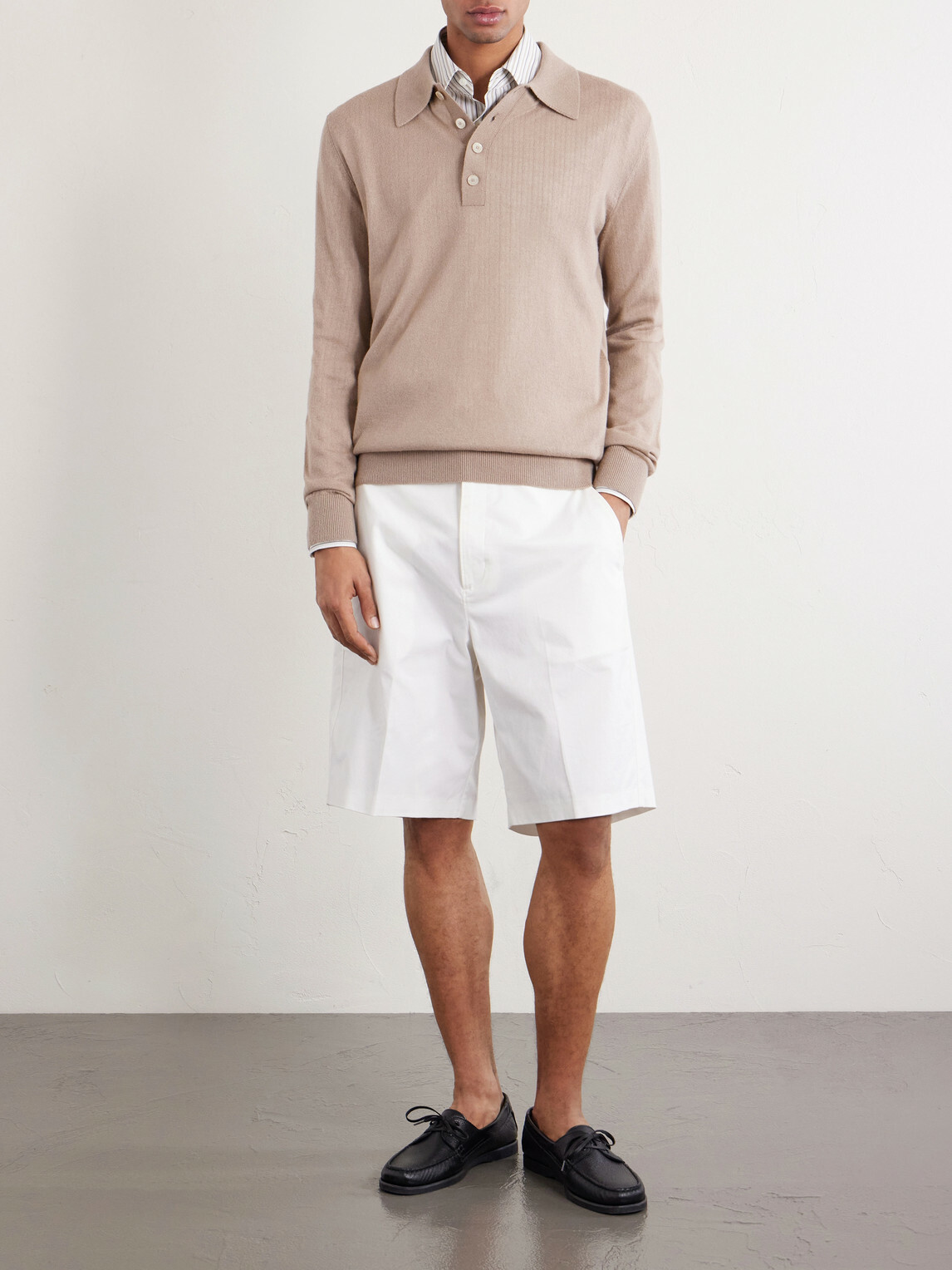 PIACENZA 1733 - SIlk and Cashmere-Blend Polo Sweater - Neutrals